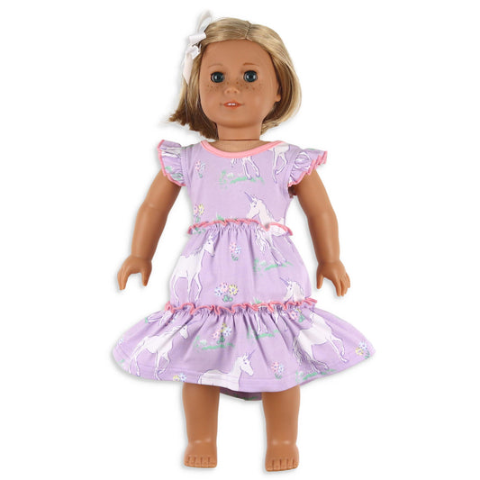 Girls Twirl Doll Dress - Unicorn