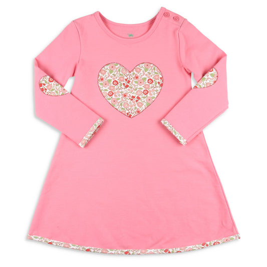 Girls Sweatshirt Dress - Hearts