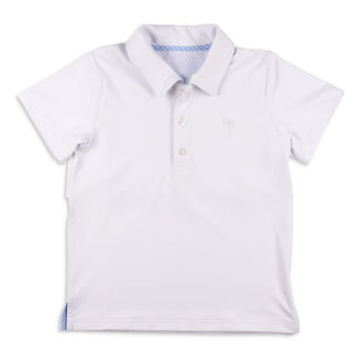 Sal & Pimenta Boys Shirt - White with Red Piping - Short Sleeves