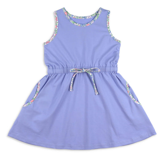 PREK Toddler Girls Summer Dress Size 3T Light Blue Cotton Chambray  Sleeveless