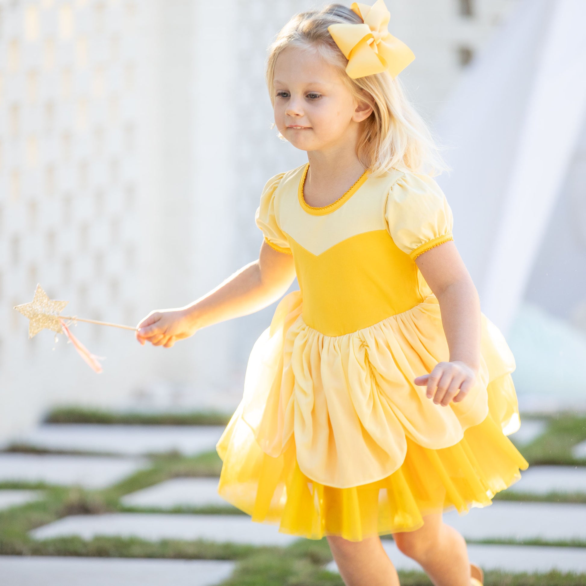 yellow dress princess Belle (Yellow) Itty Bitty Toes Yellow Color Length Yellow Princess Party Dresses For