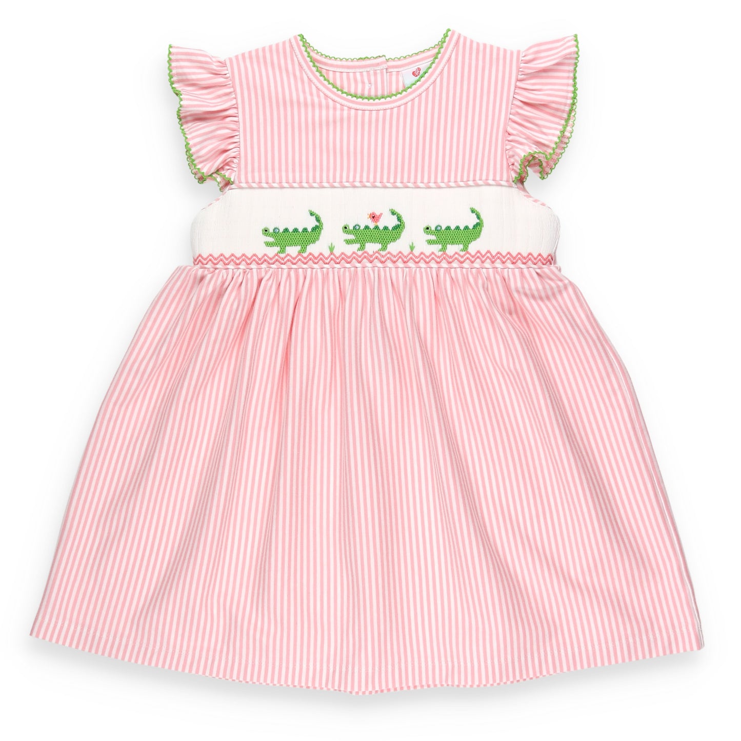 Kiawah Pink Smocked Alligator Dress