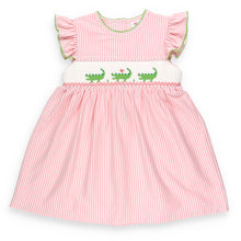 Load image into Gallery viewer, Kiawah Pink Smocked Alligator Dress