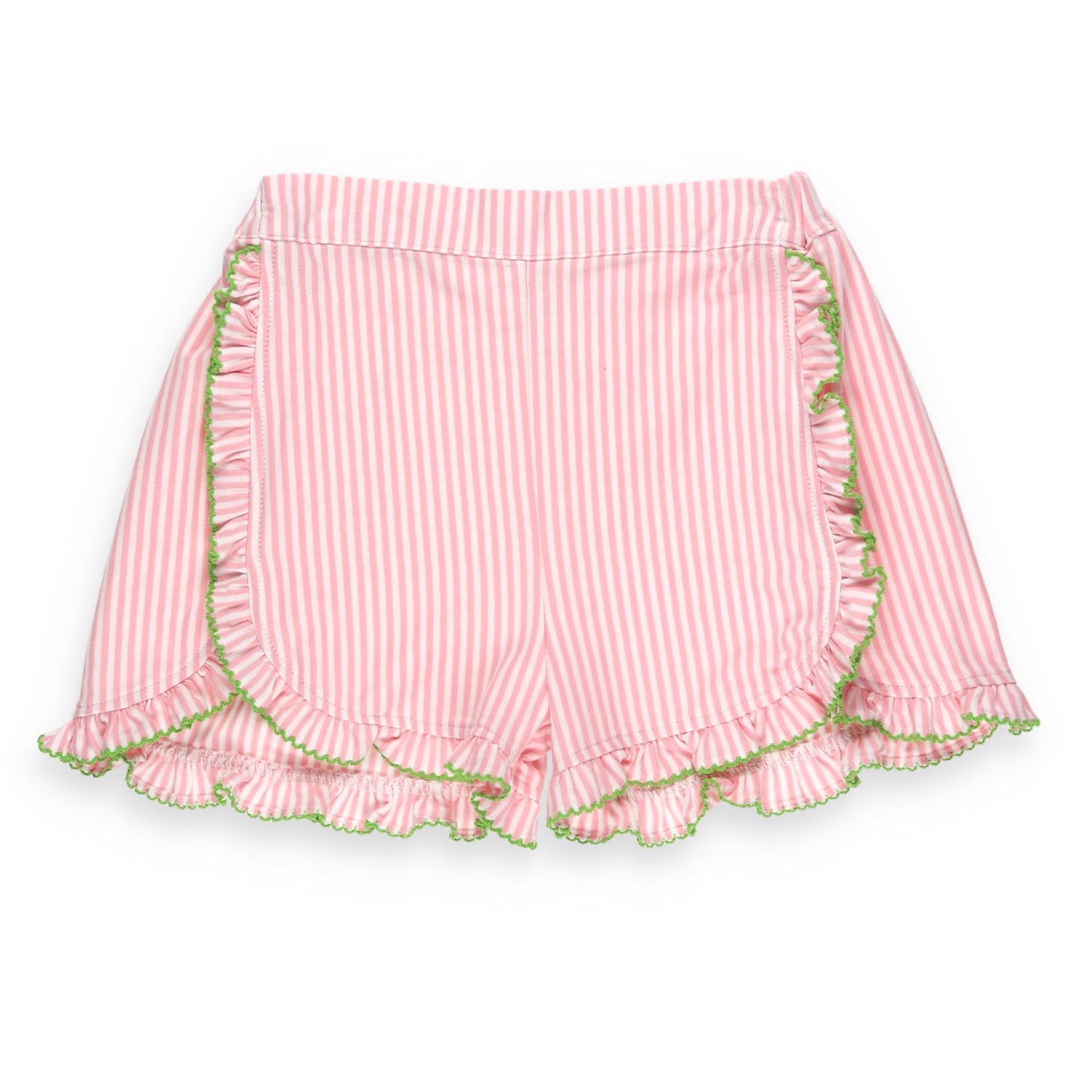 pink and green striped shorts