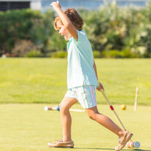 Load image into Gallery viewer, little boy playing croquet wearing Beach Club Stripe Shorts