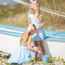 Load image into Gallery viewer, two little girls playing on the beach by a sailboat