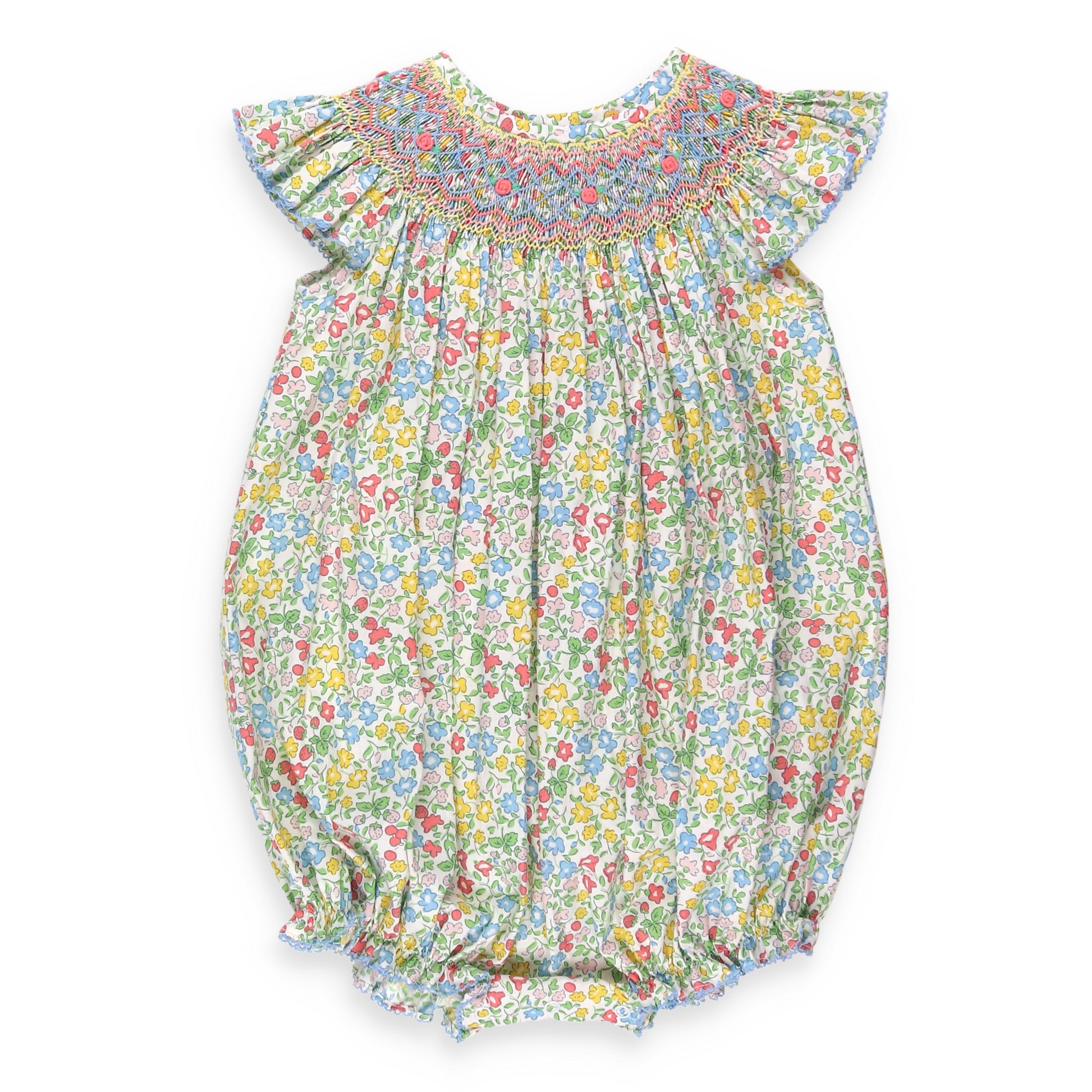 Sunny Floral Smocked Bubble