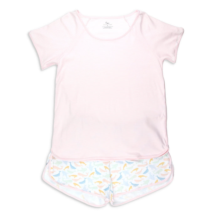 Colorful Whale Pima Women's PJ Set