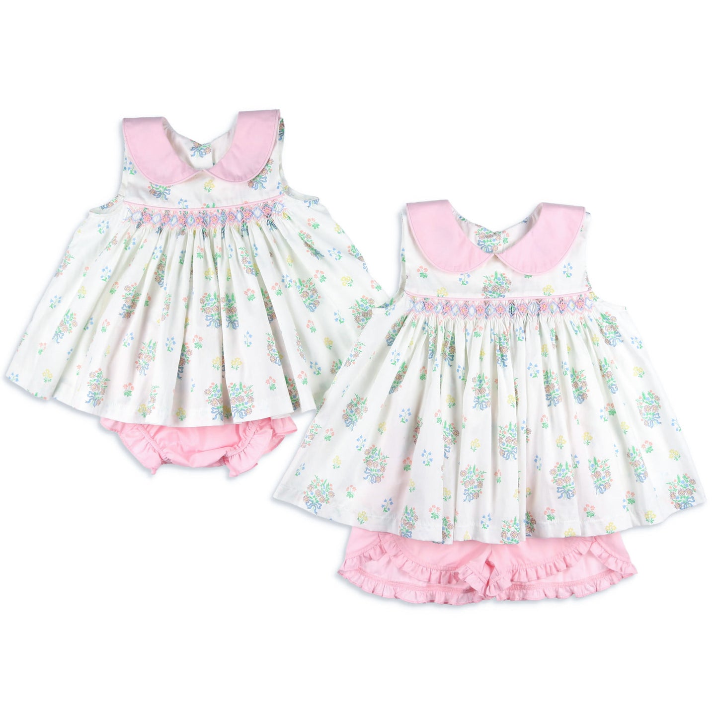 two shots of the little girls clothing set