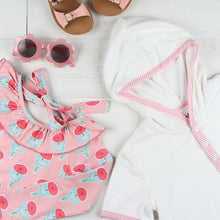 Load image into Gallery viewer, La Fleur One-Piece Rash Guard, sunglasses, sandals and a beach coverup