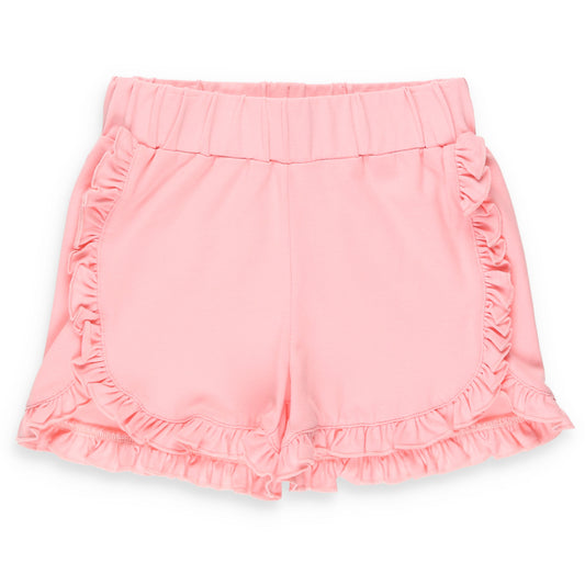 Girls Pink Ruffle Shorts 