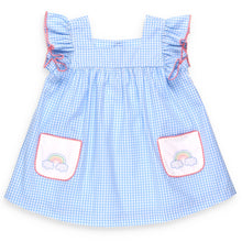 Load image into Gallery viewer, blue checked shirt with rainbow applique pockets