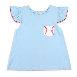 Home Run Flutter Sleeve Top