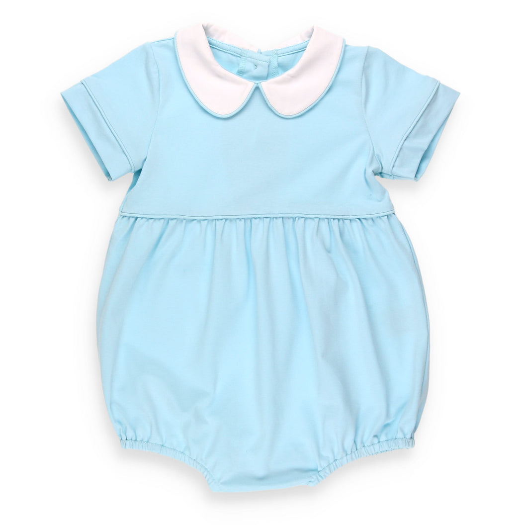 Briggs Blue Knit Romper Bubble