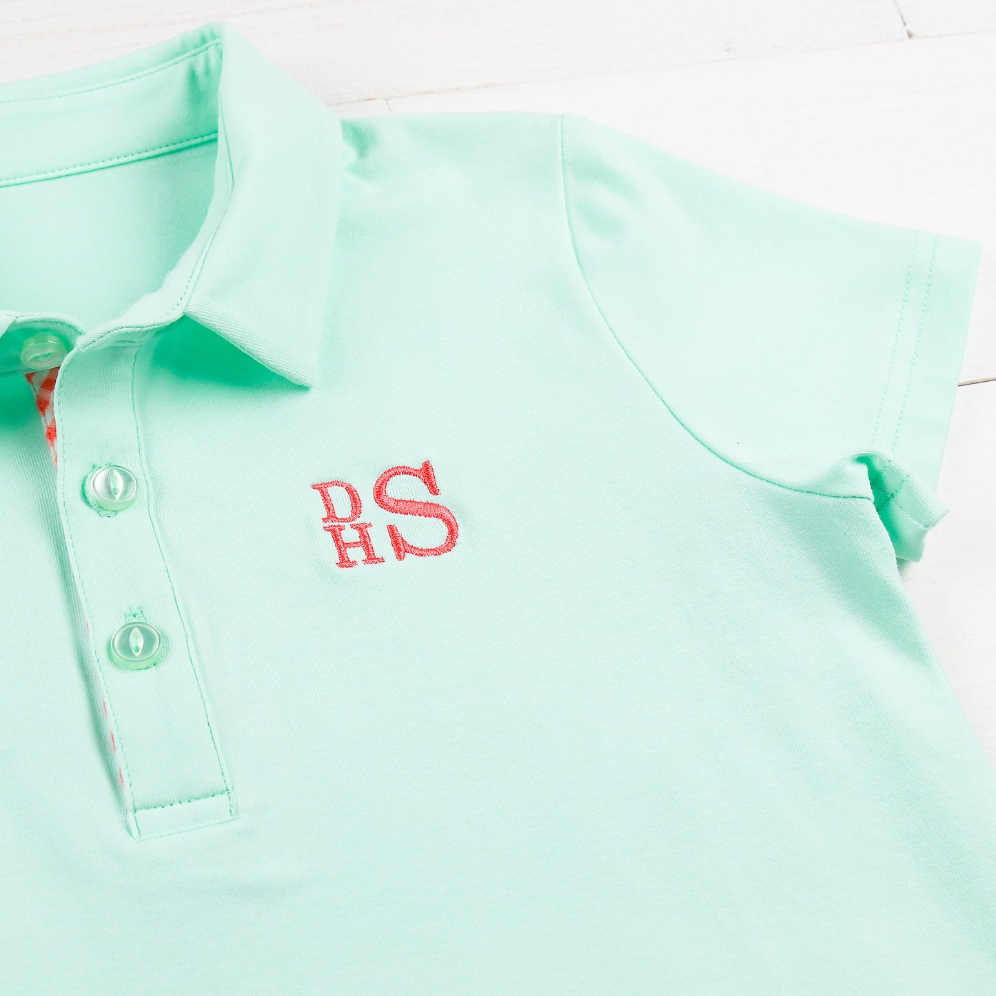 monogrammed Boys Aqua Polo Shirt