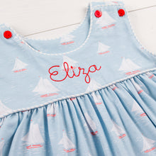 Load image into Gallery viewer, monogrammed closeup of Botany Bay Button Dress