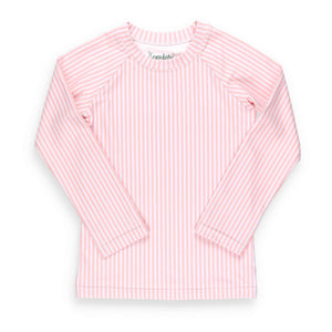 Preppy Pink Stripe Rash Guard