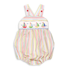 Load image into Gallery viewer, Yacht Club Stripe Smocked Bubble