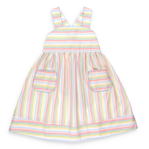 Yacht Club Stripe Bow Back Dress - 5 - Shrimp and Grits Kids