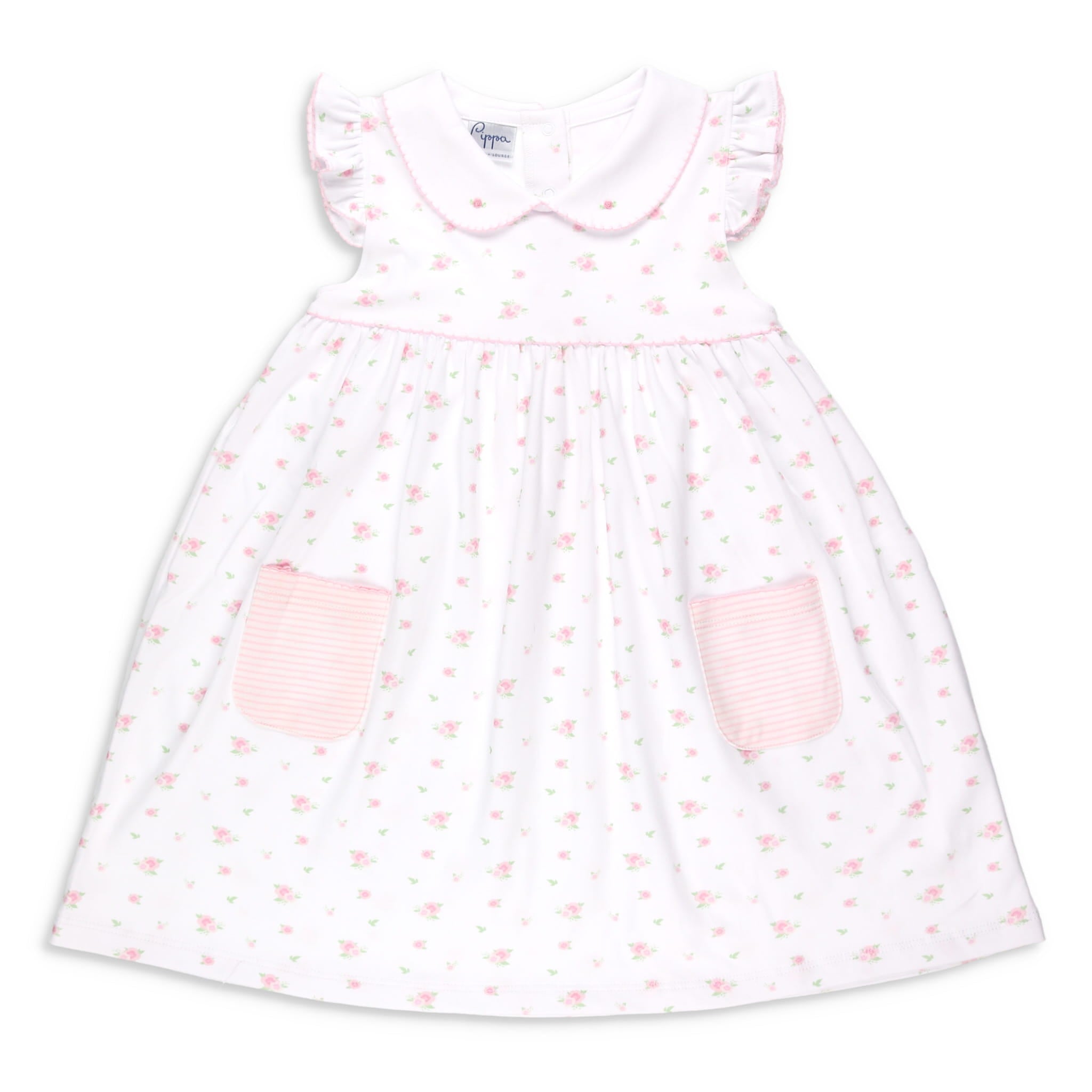 Girls Rosette Pima Dress - Pippa - Shrimp and Grits Kids