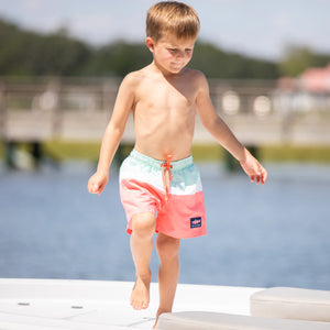 little boy wearing Sorbet Swim Boardies