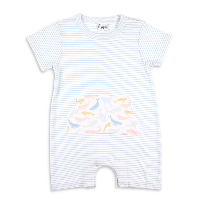 Colorful Whale Pima Romper